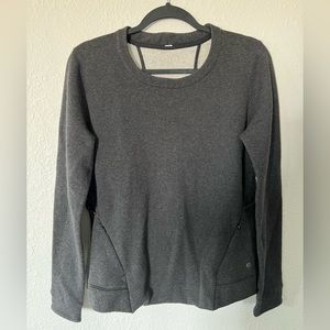 Lululemon Go Endeavour Grey Long Sleeve Back Cut Out Sweatshirt